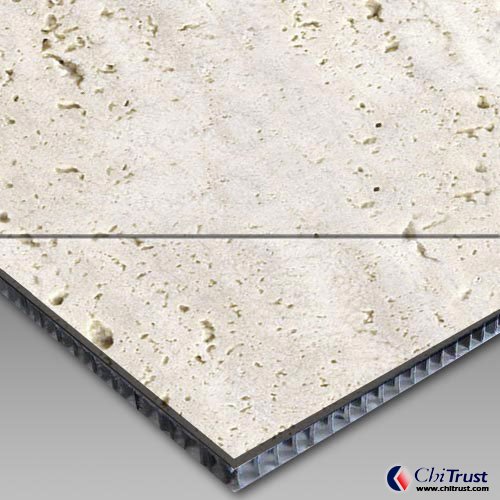 White Travertine-Aluminum Honeycomb Laminated Panel